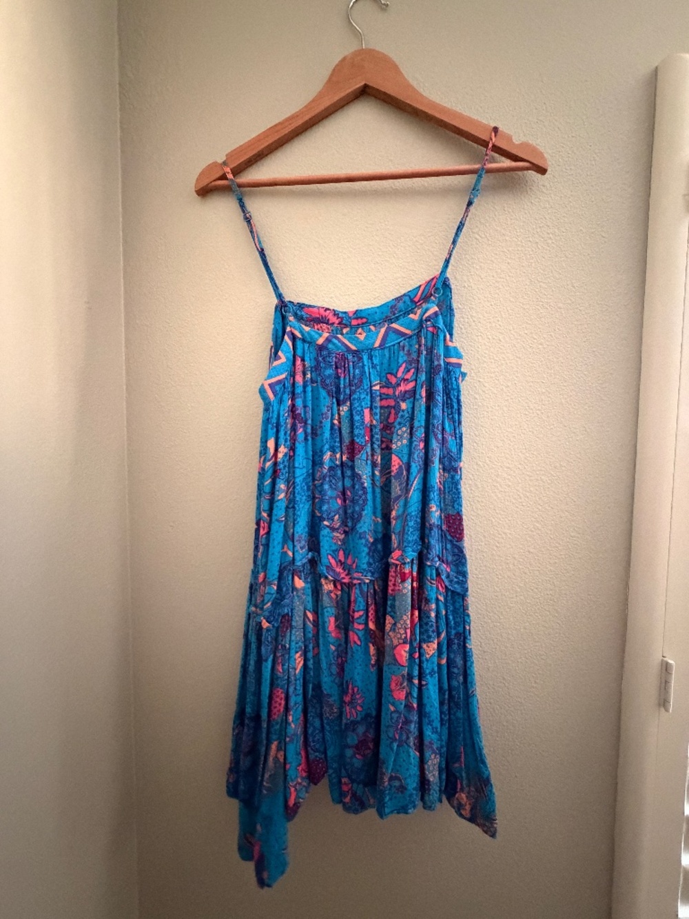 Free People Intimately Blue Boho Printed Slip Dress